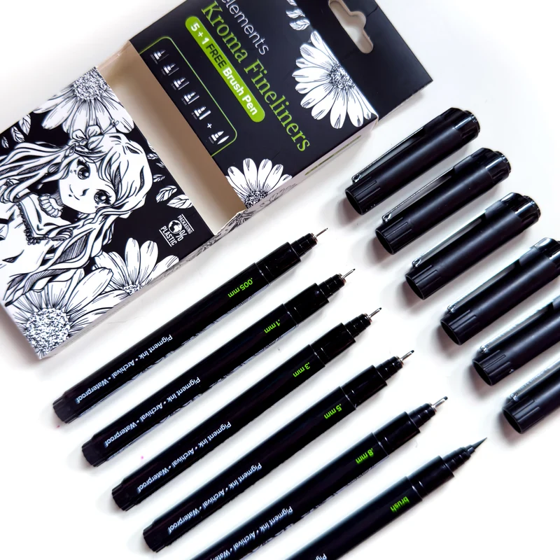 Elements Kroma Fineliners 5 plus 1 Brush Pen