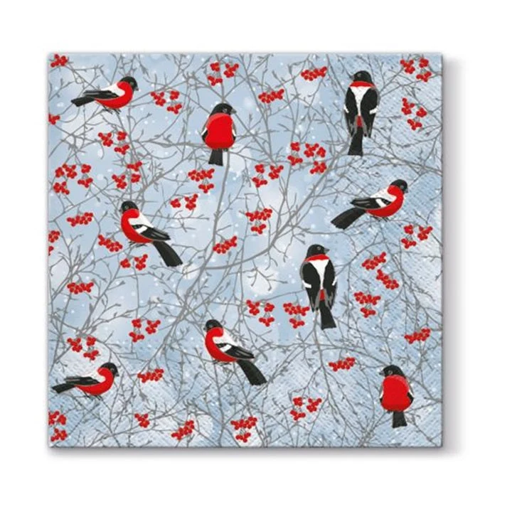 Decoupage Napkins - Winter Birds - 1 pc