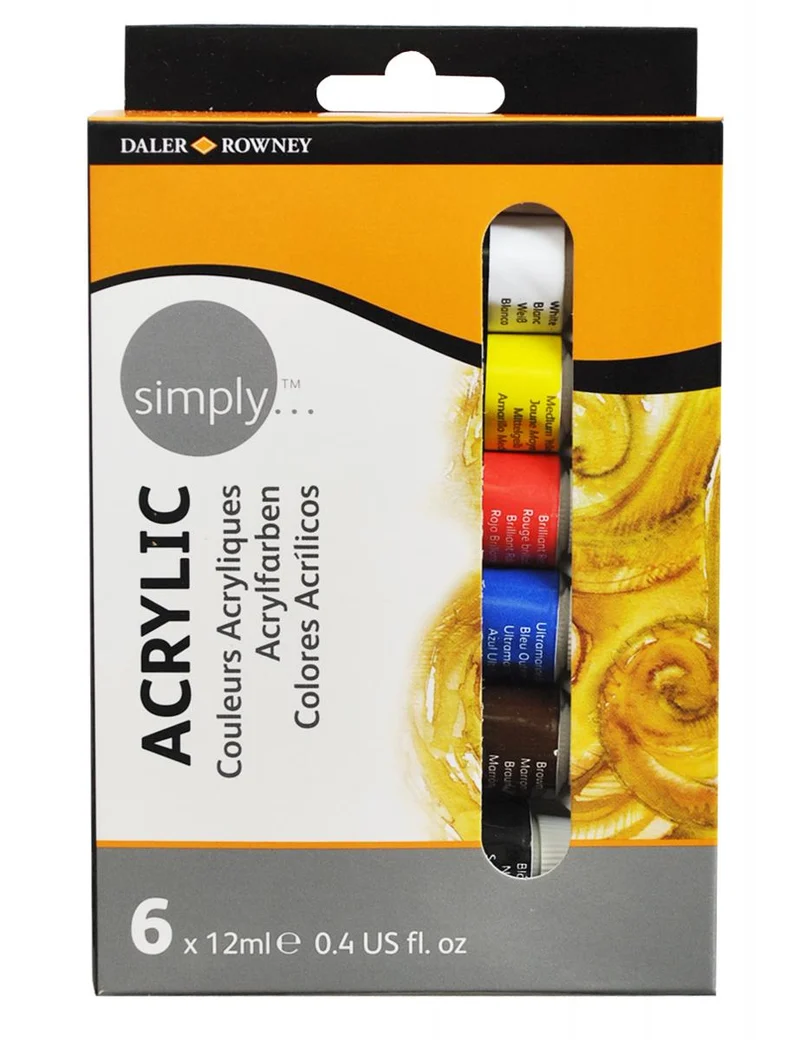 Daler-Rowney Acrylic Paint Set of 6 x 12 ml