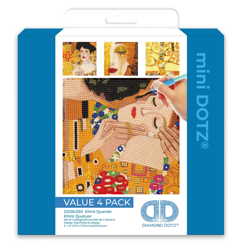 Diamond Dotz - Mini Dotz Set, 4Pack, 13x13cm, Glitter Gold Kmilt Quartet