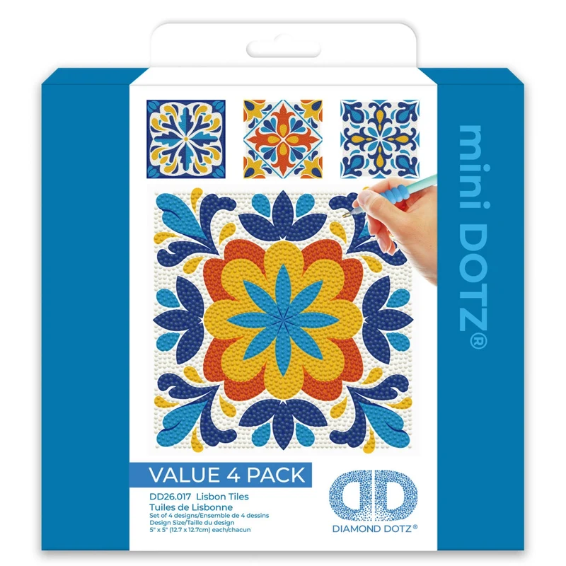 Diamond Dotz - Mini Dotz Set, 4Pack, 13x13cm, Lisbon Tiles