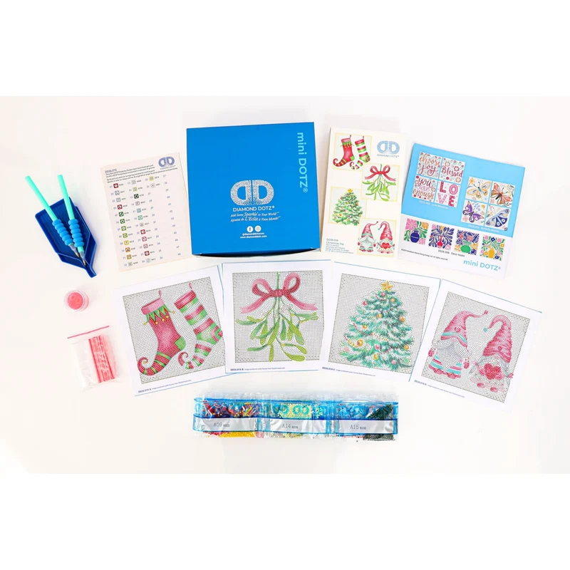 Diamond Dotz - Mini Dotz Set, 4Pack, 13x13cm, Christmas Joy