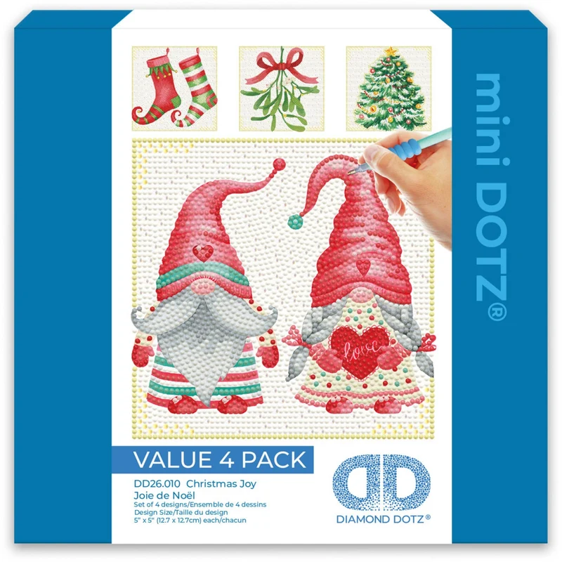 Diamond Dotz - Mini Dotz Set, 4Pack, 13x13cm, Christmas Joy