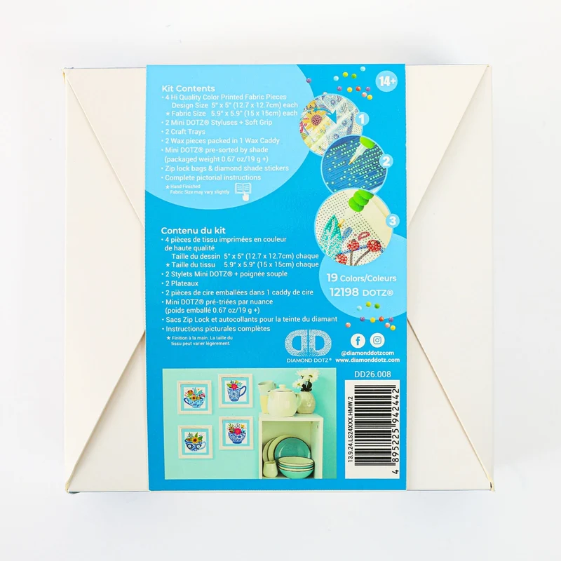 Diamond Dotz - Mini Dotz Set, 4Pack, 13x13cm, Teatime Posies
