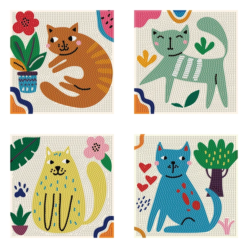 Diamond Dotz - Mini Dotz Set, 4Pack, 13x13cm, I Love Cats
