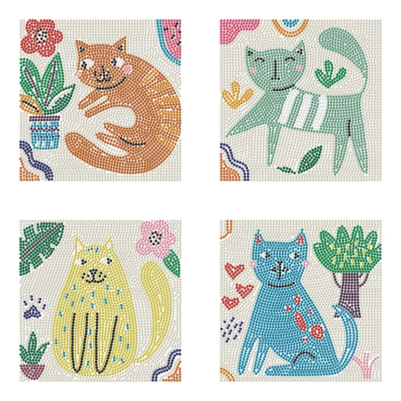 Diamond Dotz - Mini Dotz Set, 4Pack, 13x13cm, I Love Cats