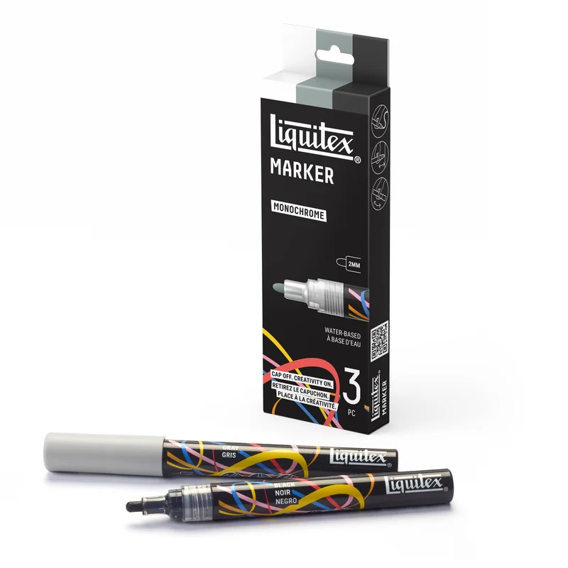 Liquitex - Marker Set 3x2mm, Set 1 - Monochrome