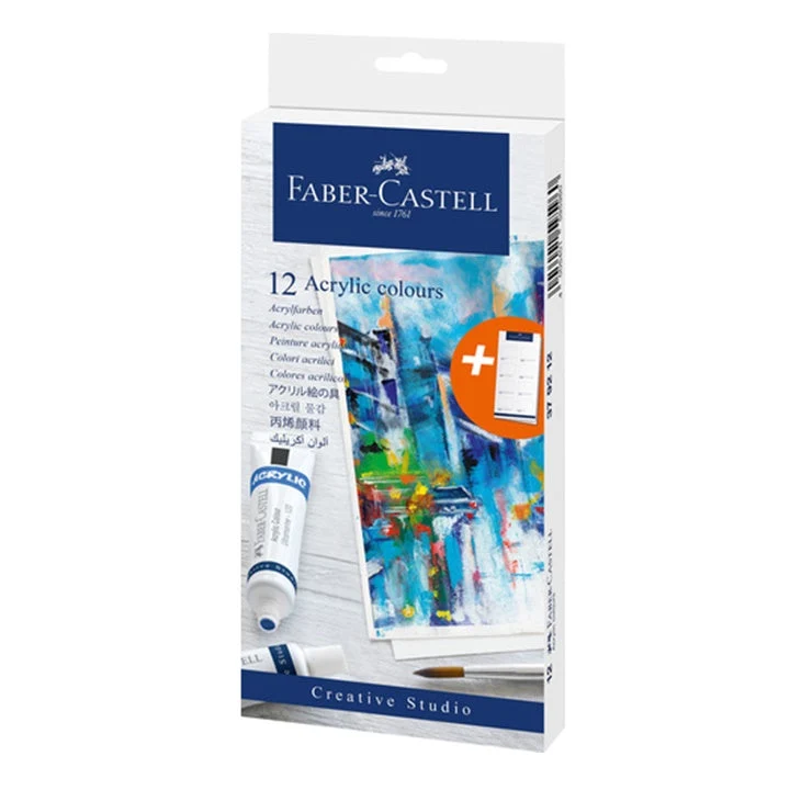 Faber-Castell Acrylic Paints in Tubes, Set of 12