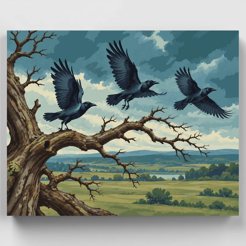 Crows Taking Flight - Paint by Numbers Kit