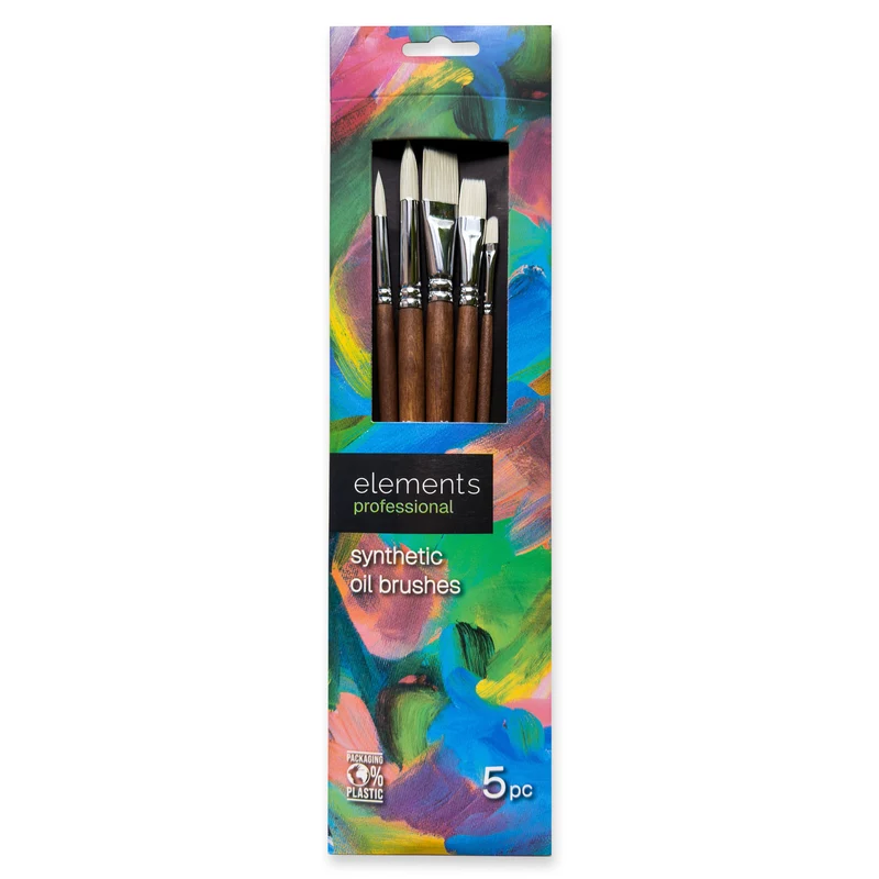 Elements - 5x Synthetic Oil Brush Set