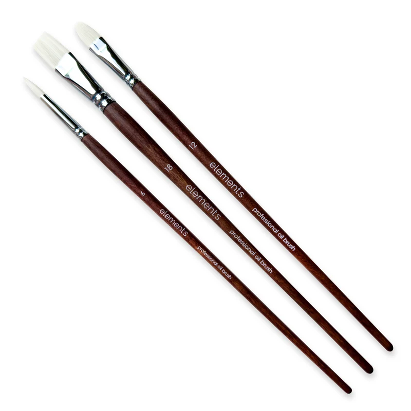 Elements - 3x Synthetic Oil Brush Set