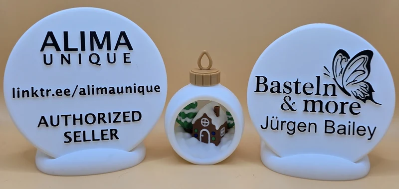 Weihnachtsdeko "Kugel mit Haus"