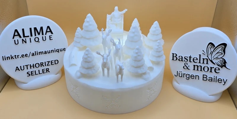 Weihnachtsdeko "Winterlandschaft 2 beleuchtet" 18x18x12 cm