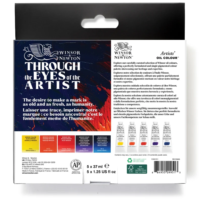 Winsor and Newton - Artists' Oil Colour - 5x37ml Tubes - Winsor Set
