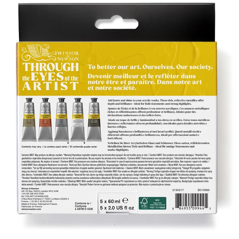 Winsor and Newton - Galeria Acrylic 5x60ml Tubes Metallic Set
