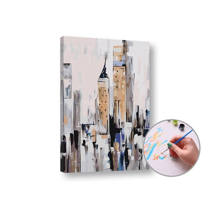Paint by Numbers City Abstract – Low Difficulty