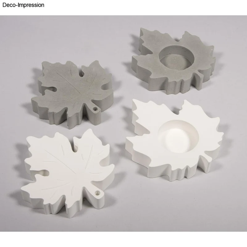 Silikon-Gießform Ahornblätter – 2er-Set mit Teelichthalter für Resin & Gießmasse