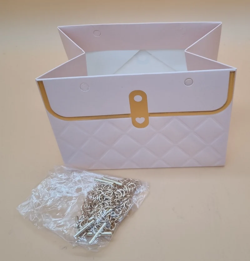 Tasche mit Kette 15x10x10cm "Rosa 769"