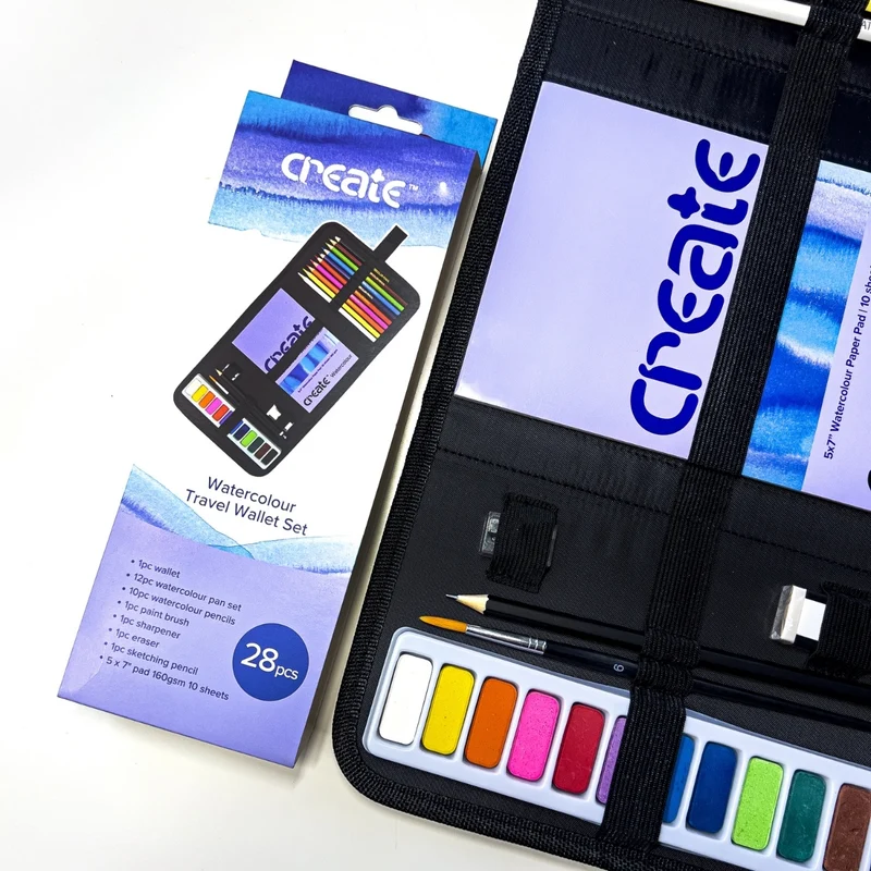 Create - Watercolour Painting & Sketching Travel Bag 28 piece Set