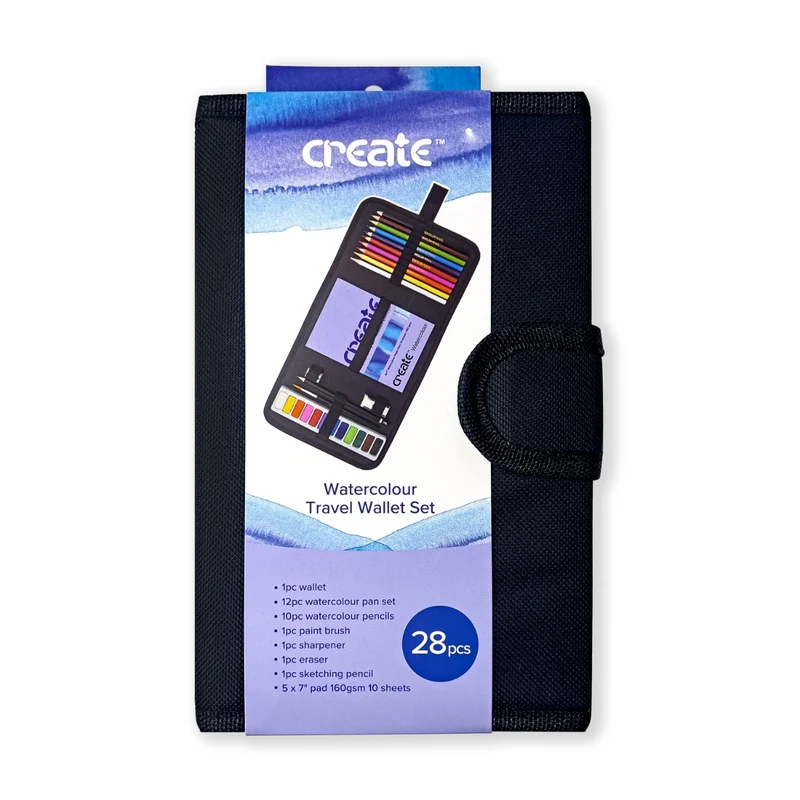 Create - Watercolour Painting & Sketching Travel Bag 28 piece Set