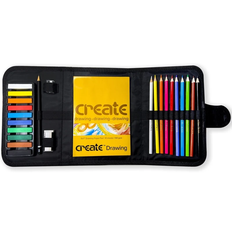 Create - Drawing & Sketching Travel Bag 25 piece Set