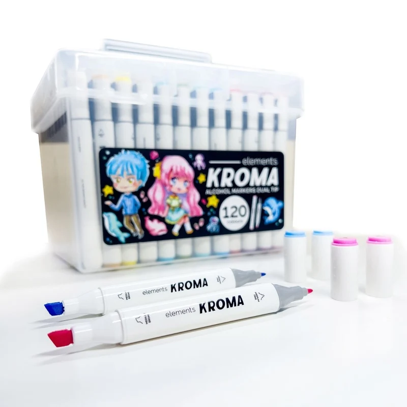 Elements - Alcohol Markers - Kroma 120 piece Set with Storage Box