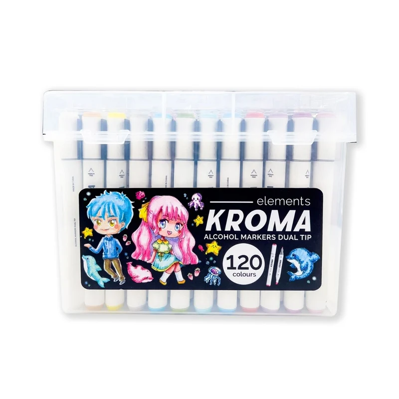 Elements - Alcohol Markers - Kroma 120 piece Set with Storage Box