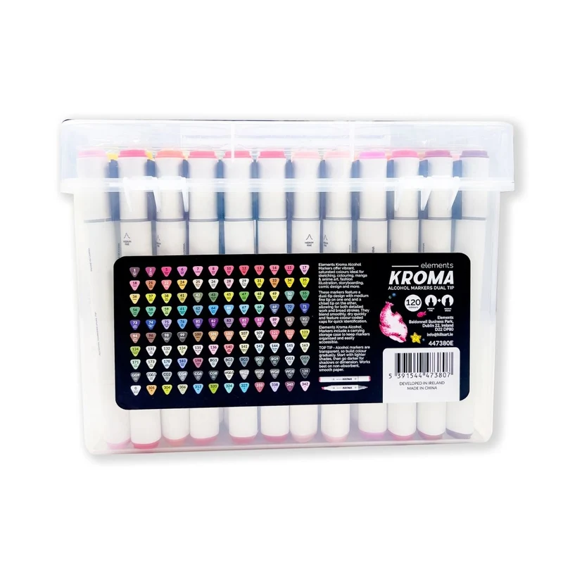 Elements - Alcohol Markers - Kroma 120 piece Set with Storage Box