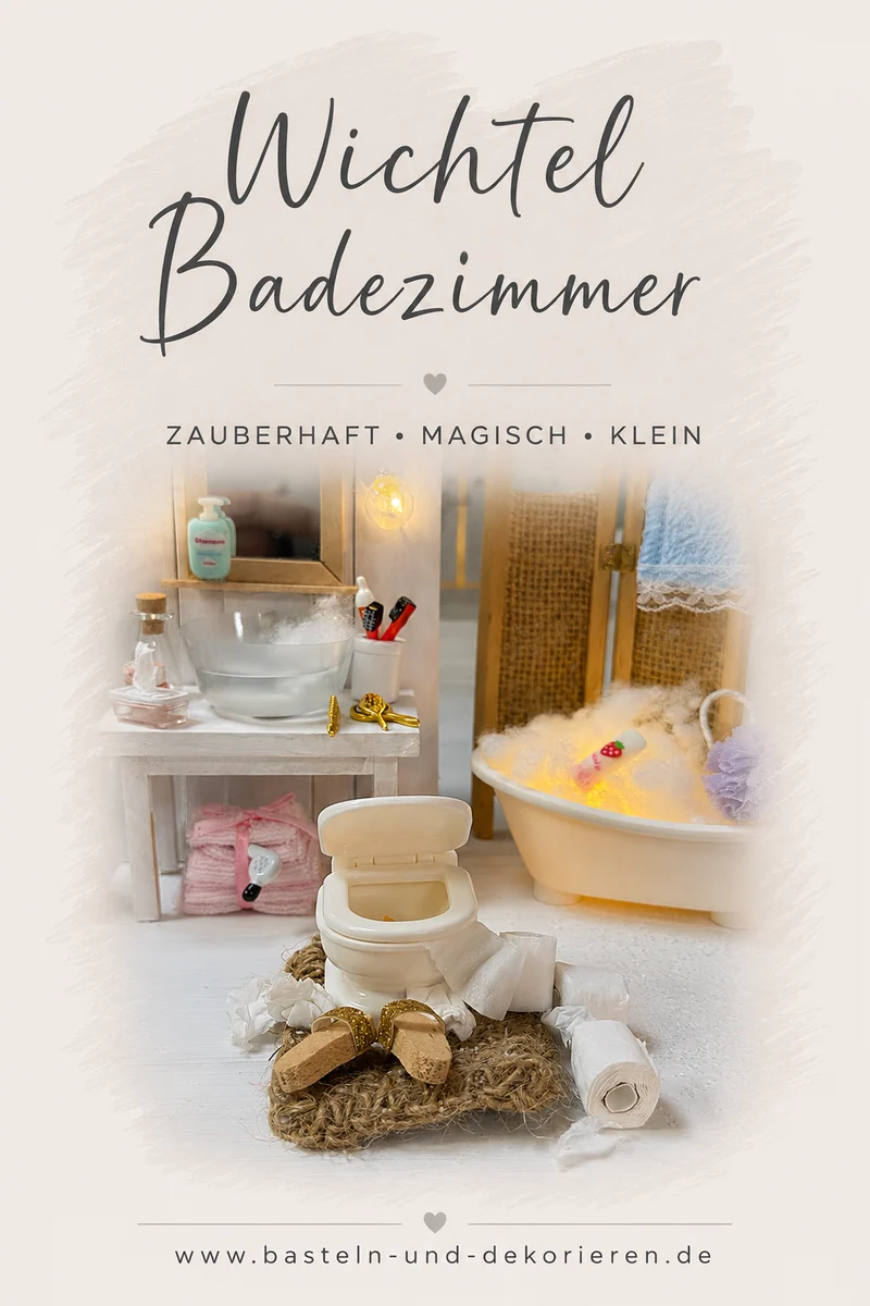 Miniatur Toilette mit Wichtel-Streich-Häufchen - Puppenhaus WC