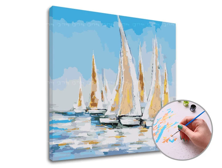 Paint by Numbers Ships at Sea | Low Difficulty