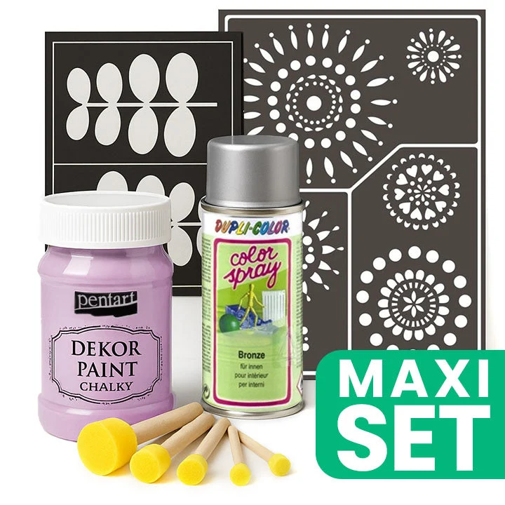 Furniture Renovation Set with Silver Spray Paint, Victorian Pink