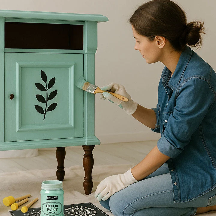 Furniture Renovation Set with Silver Spray Paint - Thorn Green