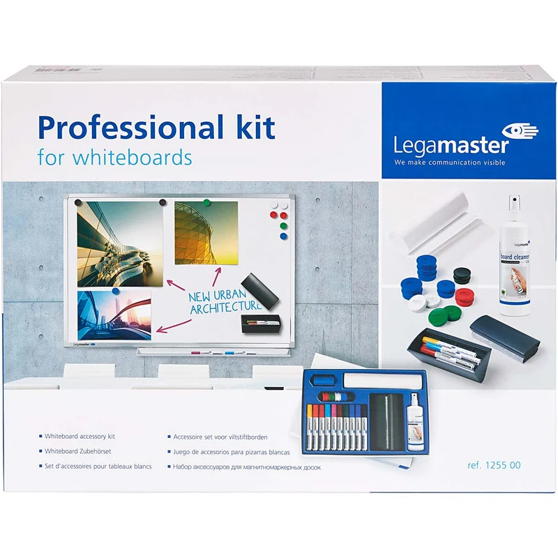 Legamaster - Professional Whiteboard Set - TZ1 Markers, Eraser, Magnets - 77 Piece
