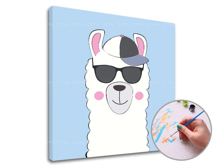 Llama with Glasses Paint by Numbers | Low Difficulty