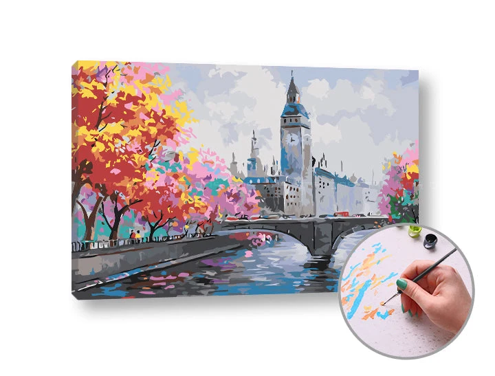 Paint by Numbers LONDON IN AUTUMN | Medium Difficulty