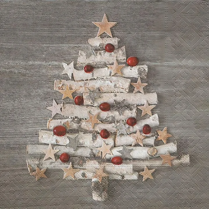 Decoupage Napkin Natural Christmas Tree - 1 pc