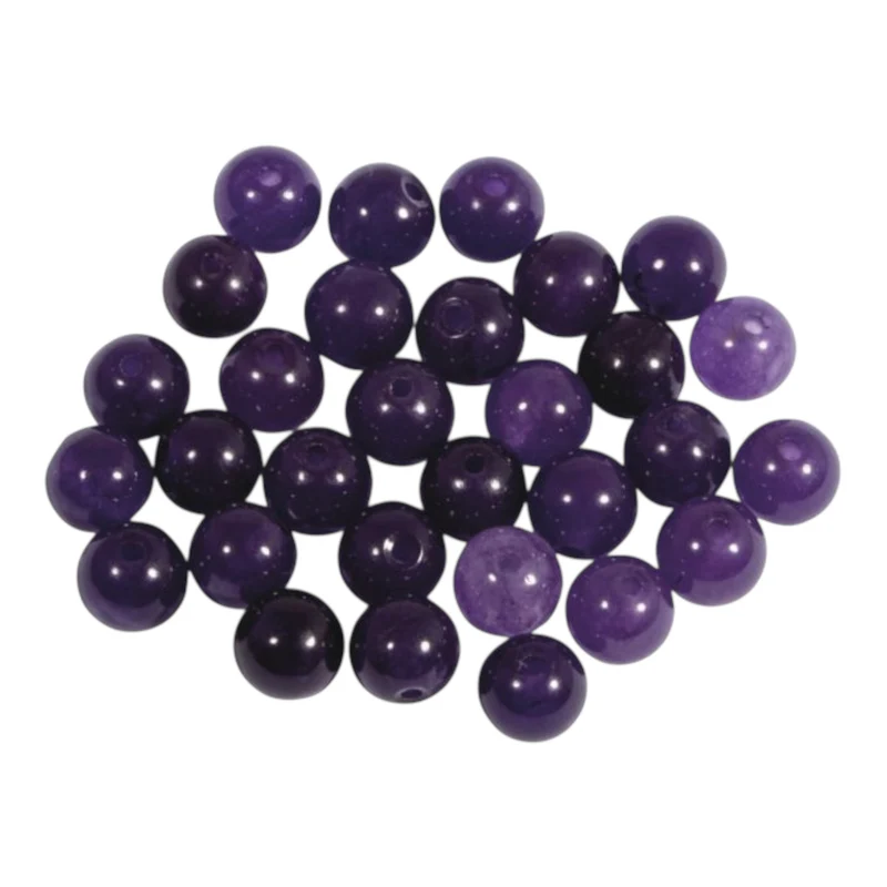 ayher Halbedelsteinperlen – Amethyst 6 mm, 30 Stück