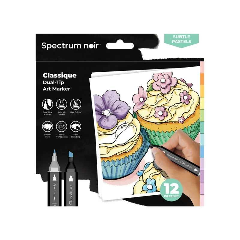 Spectrum Noir - Dual-tip Alcohol Markers - Classique (12PC) - Pastel