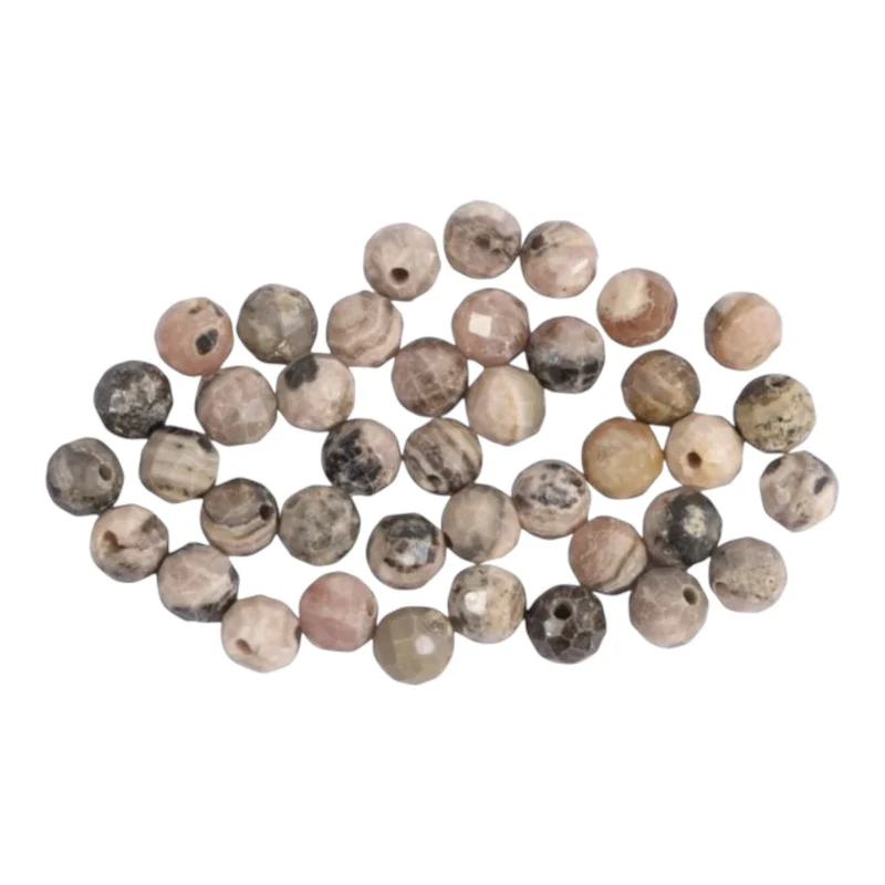 Rayher Halbedelsteinperlen Rhodonit – facettier , 4 mm, 40 St.