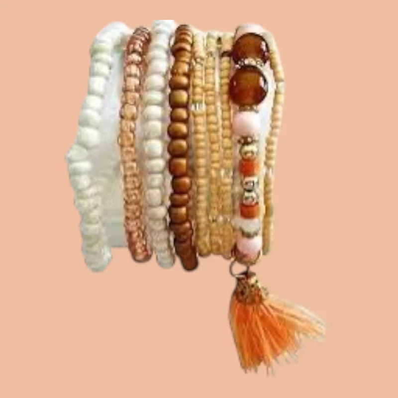 Glorex Armband‑Set DIY – Braun‑Beige (für 6–9 Armbänder)
