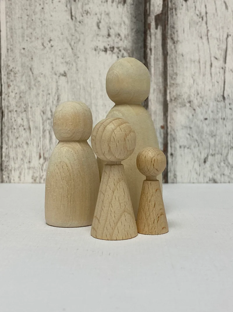 Holzpuppe zum Bemalen natur rund GROSS