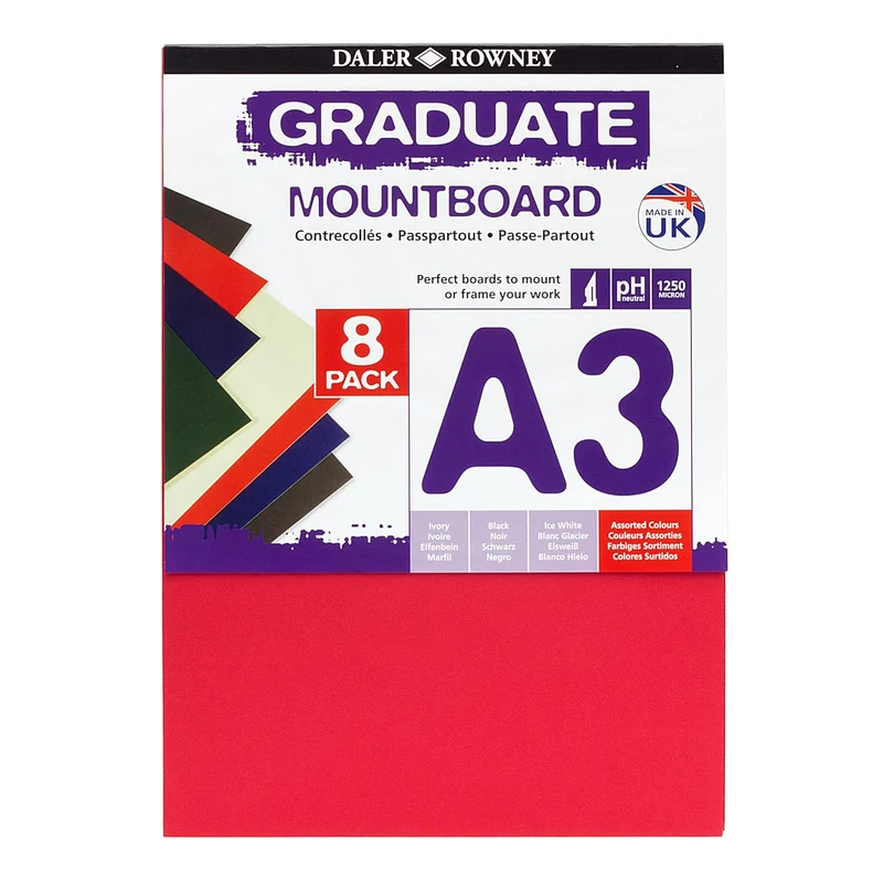 Daler Rowney - A3 Graduate Mountboard 8x Assorted colours