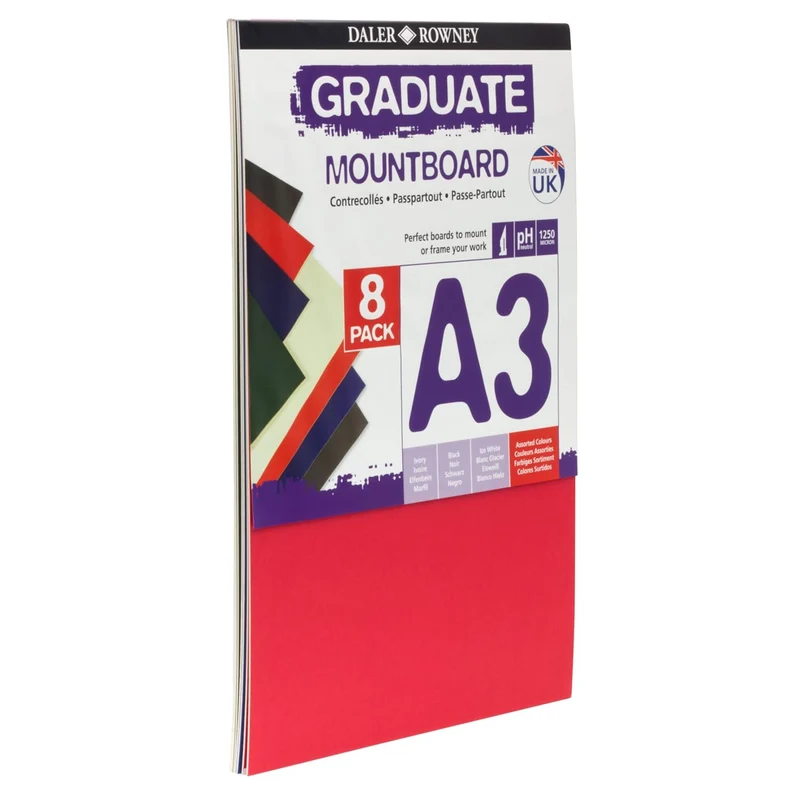 Daler Rowney - A3 Graduate Mountboard 8x Assorted colours