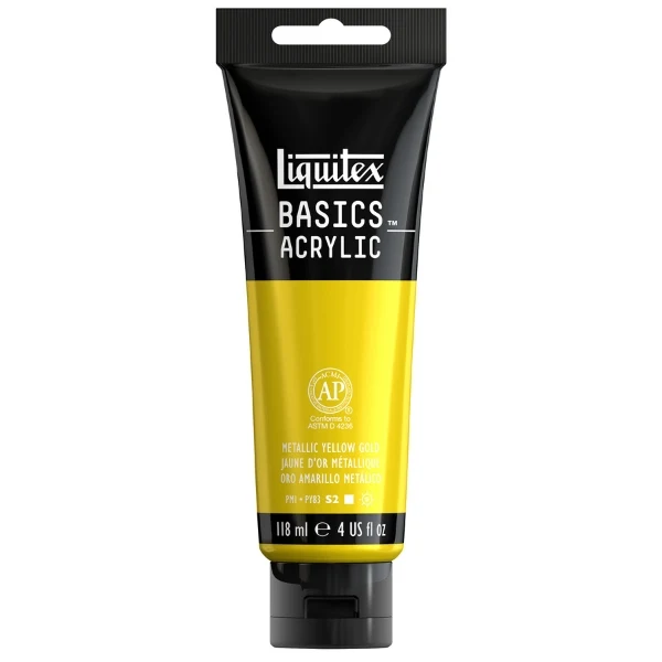 Liquitex - Basics Acrylic Colour - 118ml - Metallic Yellow Gold