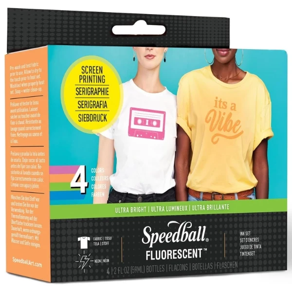 Speedball - Fabric inks Fluorescent 2oz / 59ml x 4 colours