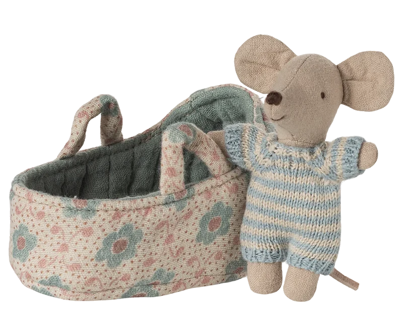 Maileg Babymaus in Tragetasche - Blau oder Rosa