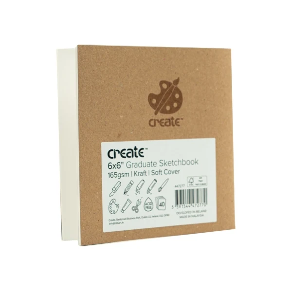 Create - Graduate Kraft Sketch Pad - 6x6" - 165gsm - 40 White Sheets