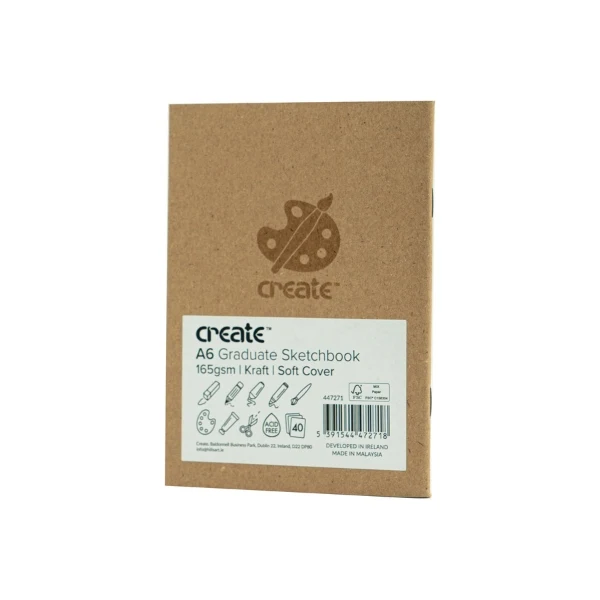 Create - Graduate Kraft Sketch Pad - A6 - 165gsm - 40 White Sheets