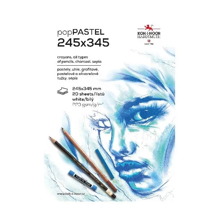 PopPASTEL Pastel Paper Pad, 245x345 mm, 20 Sheets