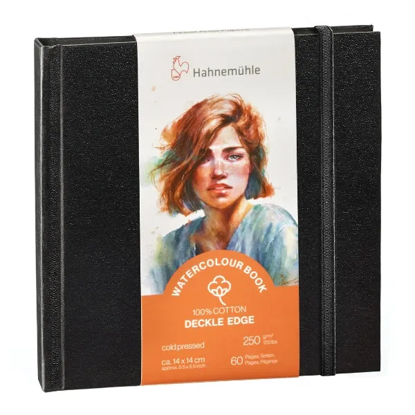 Hahnemuhle - Watercolour Book - Deckle Edge 250gsm 14 x 14cm Square